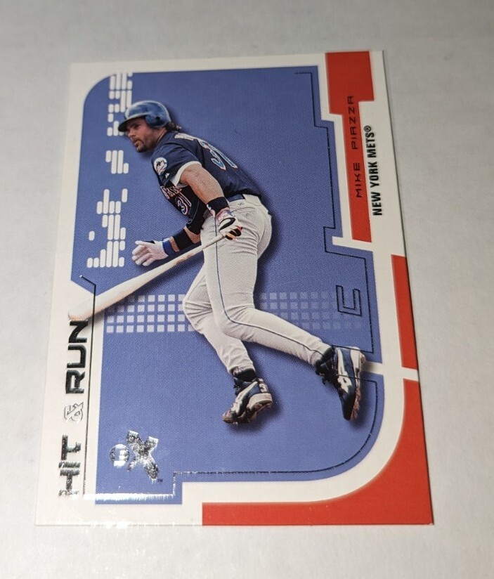 Hit Ran Insert MIKE PIAZZA 2002 Fleer EX Hit & Run INSERT #21 Card New York NY Mets ...
