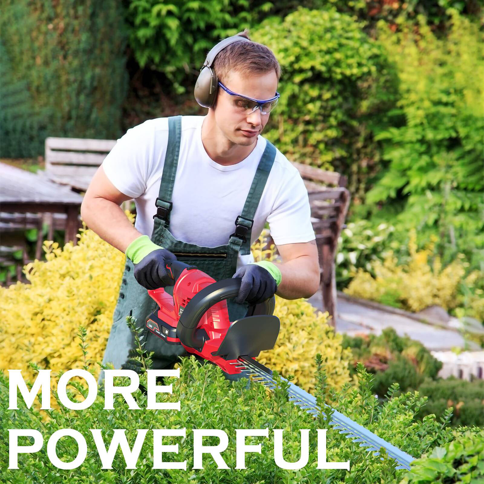 Akku Heckenschere mit Akkus 20 V 2,0 Ah und Ladegerät 1300RPM