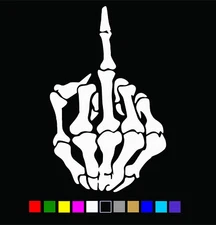 Skeleton Middle Finger Vinyl Decal Sticker Die Cut