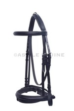 HORSE LEATHER BRIDLE COMFORTABLE & PADDED AND FLASH  FREE RUBBER REINS DRESSAGE