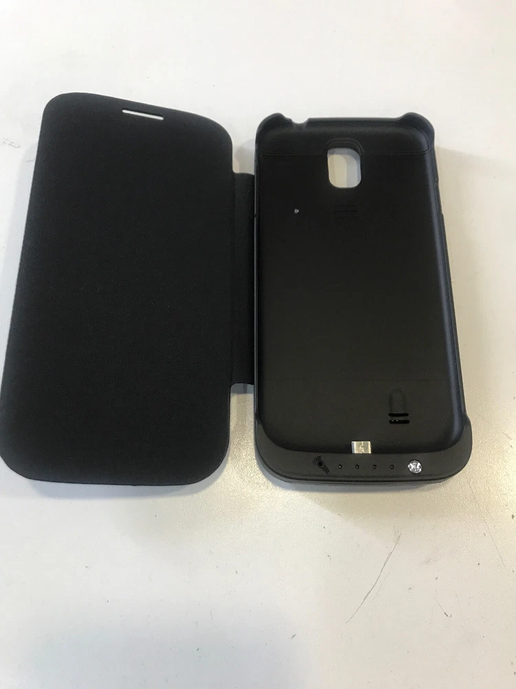 Power Bank/Rechargeable Case For Samsung Galaxy S4 3200mAh Black Kickstand