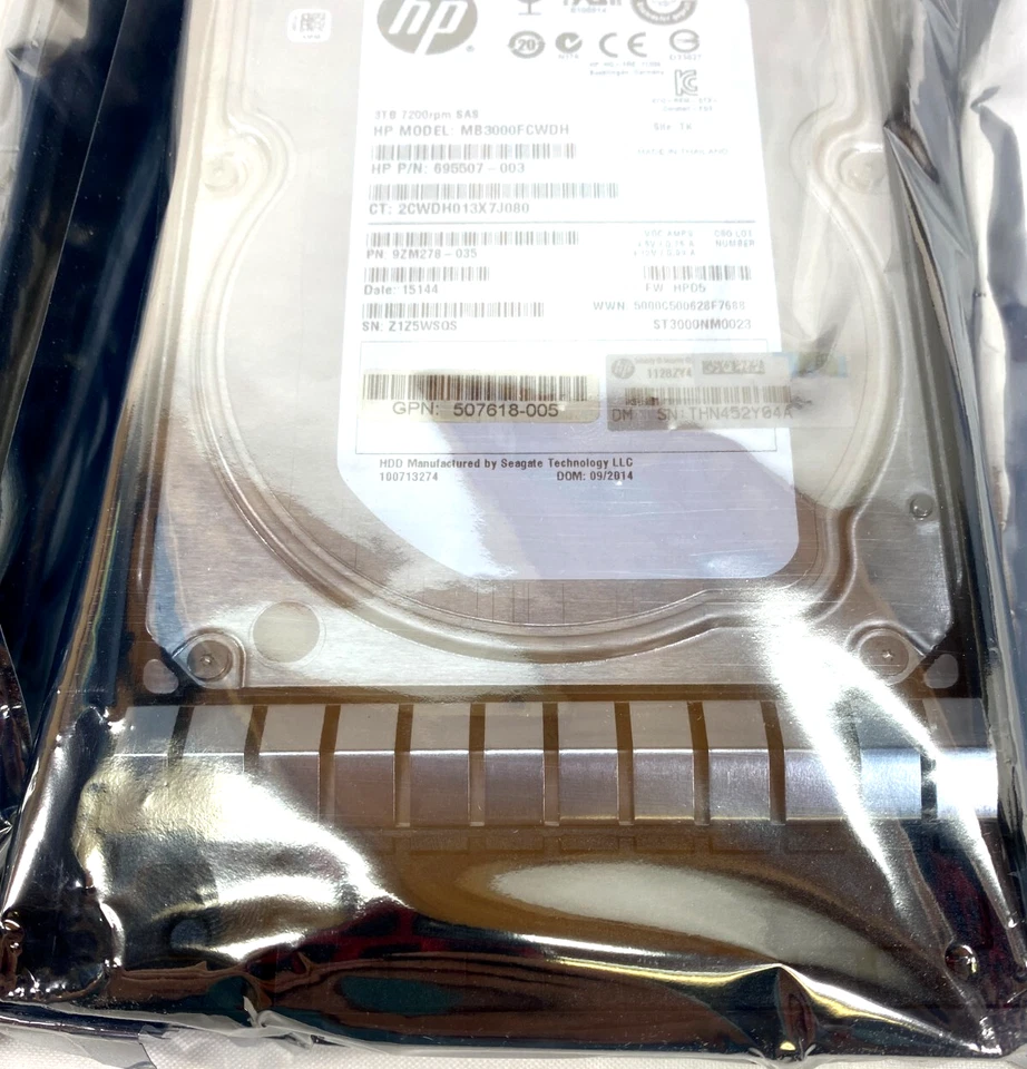 2x HP Enterprise 653959-001 652766-B21 3TB 6G SAS 7.2K 3.5in SAS MDL HDD - Image 3 of 4