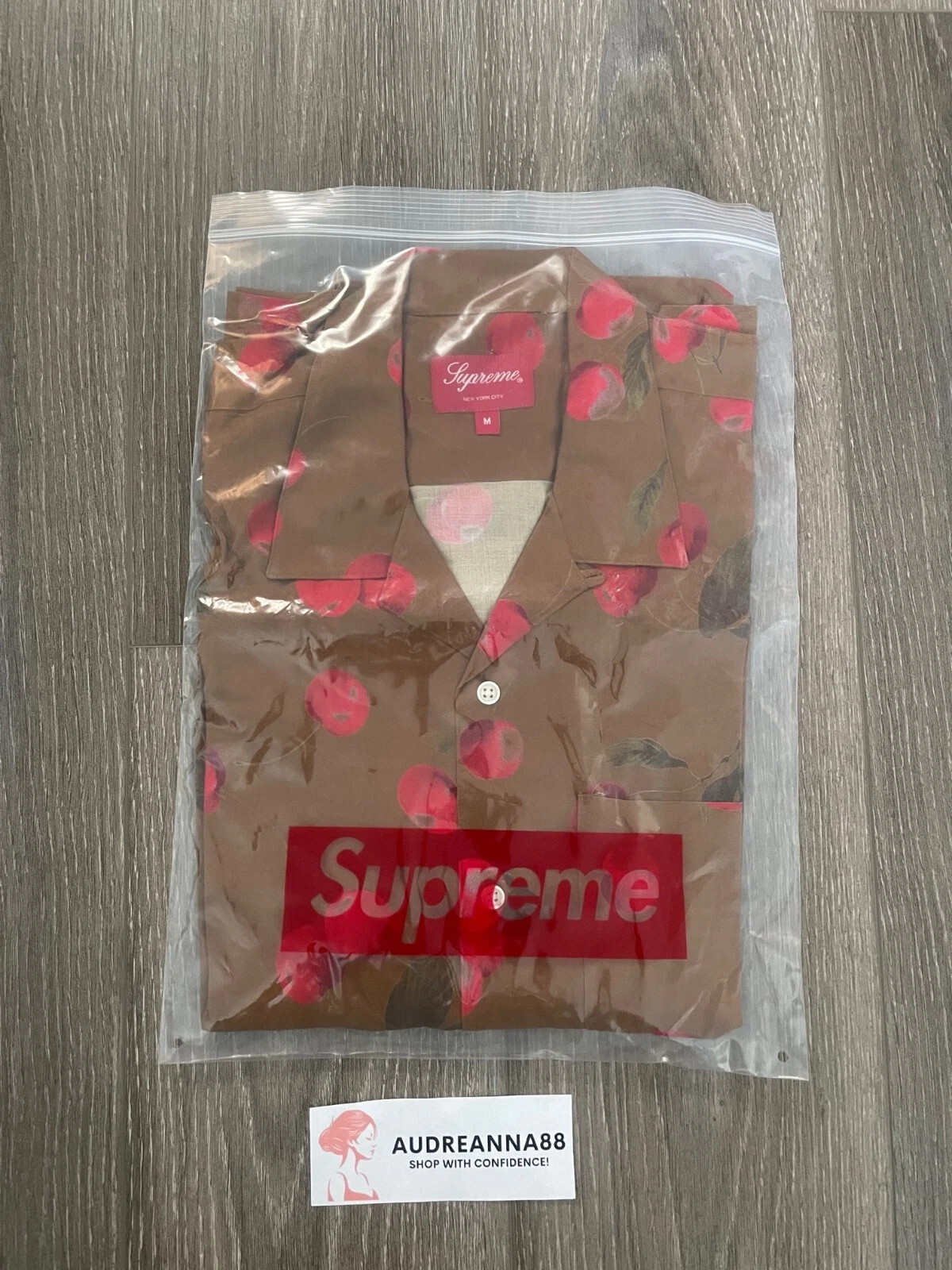 Chemise Supreme Cherry ð' Rayon S/S marron taille moyenne neuve 100 % authentique