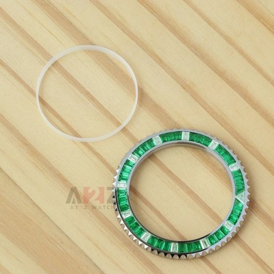 Synthetic Emerald Watch Bezel for Rolex Submariner 40/41mm Watch Gemstone Bezel