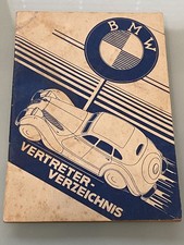 1938 BMW Vertreter-Verzeichnis Deutsches Reich Verk&auml;ufer Oldtimer Prospekt