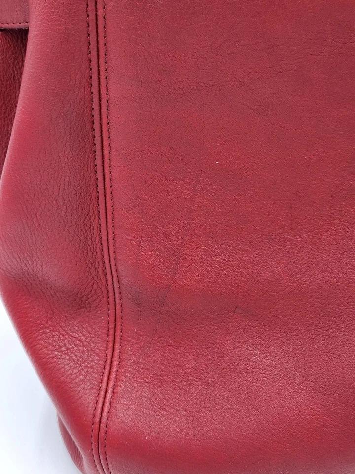 Mochila tipo cubo mini shopper vintage Coach 9994 con cordón cartera roja Foto 2 de 4