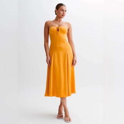 sale womens midi dresses Adeline Button Down Belted Midi Dress