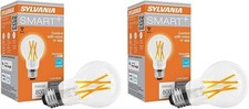 2 Pack Sylvania WiFi LED Smart A19 Light Bulb, 7.5W Efficient with Filament