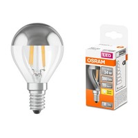 Osram Led Filament P45 Tropfen 4W = 31W E14 Kopfspiegel Silber Warmweiß 2700K