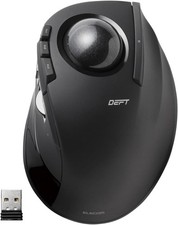 Elecom DEFT Trackball Mouse, Wireless 2.4GHz, Finger Control, 8 Button Function
