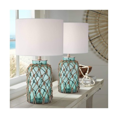 360 Lighting Crosby Cottage Accent Table Lamps 22.5'' High Set of 2 Natural Co...