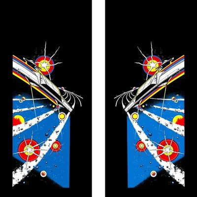 Asteroids arcade side art graphics set