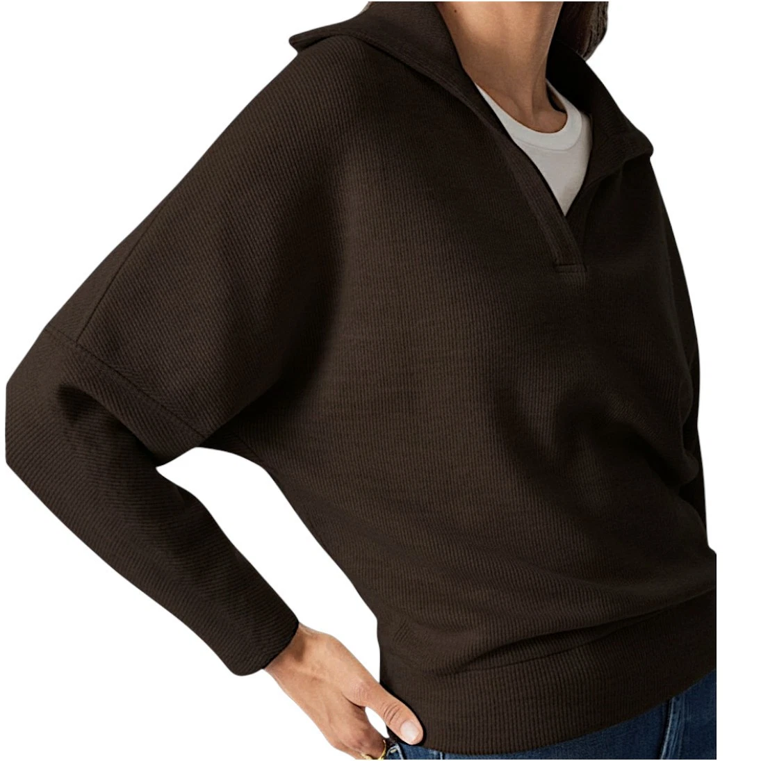 Maglione Donna Timezone Con Maniche A Pipistrello, Girocollo, Taglio Comodo