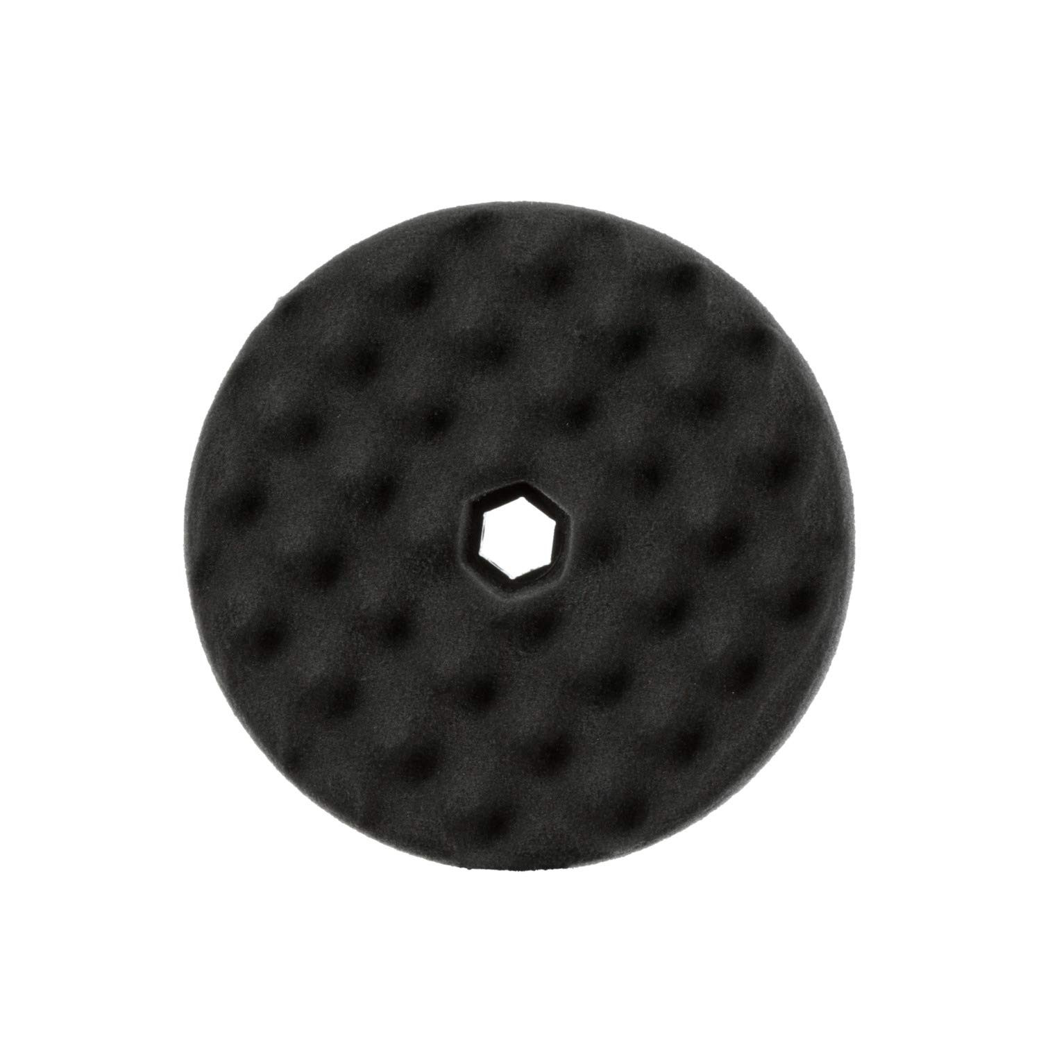 3M Foam Hook & Loop Polishing Pad, 3285, 6 in, Black, Buffing Pad, Eliminates...