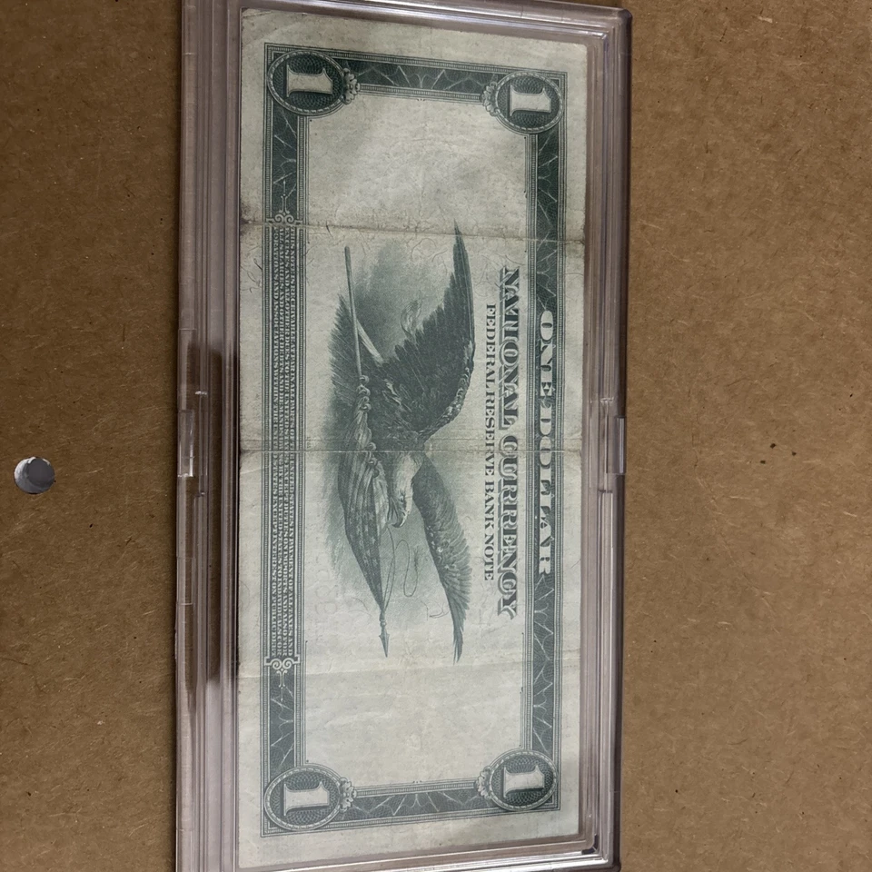 1918 $1 Federal Reserve Blue Seal Note Philadelphia, Green Eagle Fr.717 - Image 4 of 4
