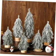  6 Pcs Norfolk Pine Tabletop Christmas Tree 6 Size Mini Christmas Tree Small 
