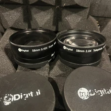 58mm .45x Wide Angle & 2x Telephoto Lens Set w/ Macro Attachment TrueDigital