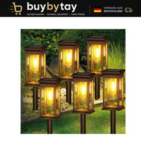 Solarlampen FüR AußEn 6 StüCk Wasserdicht LED Fackeln Warmweiß Gartenleuchten