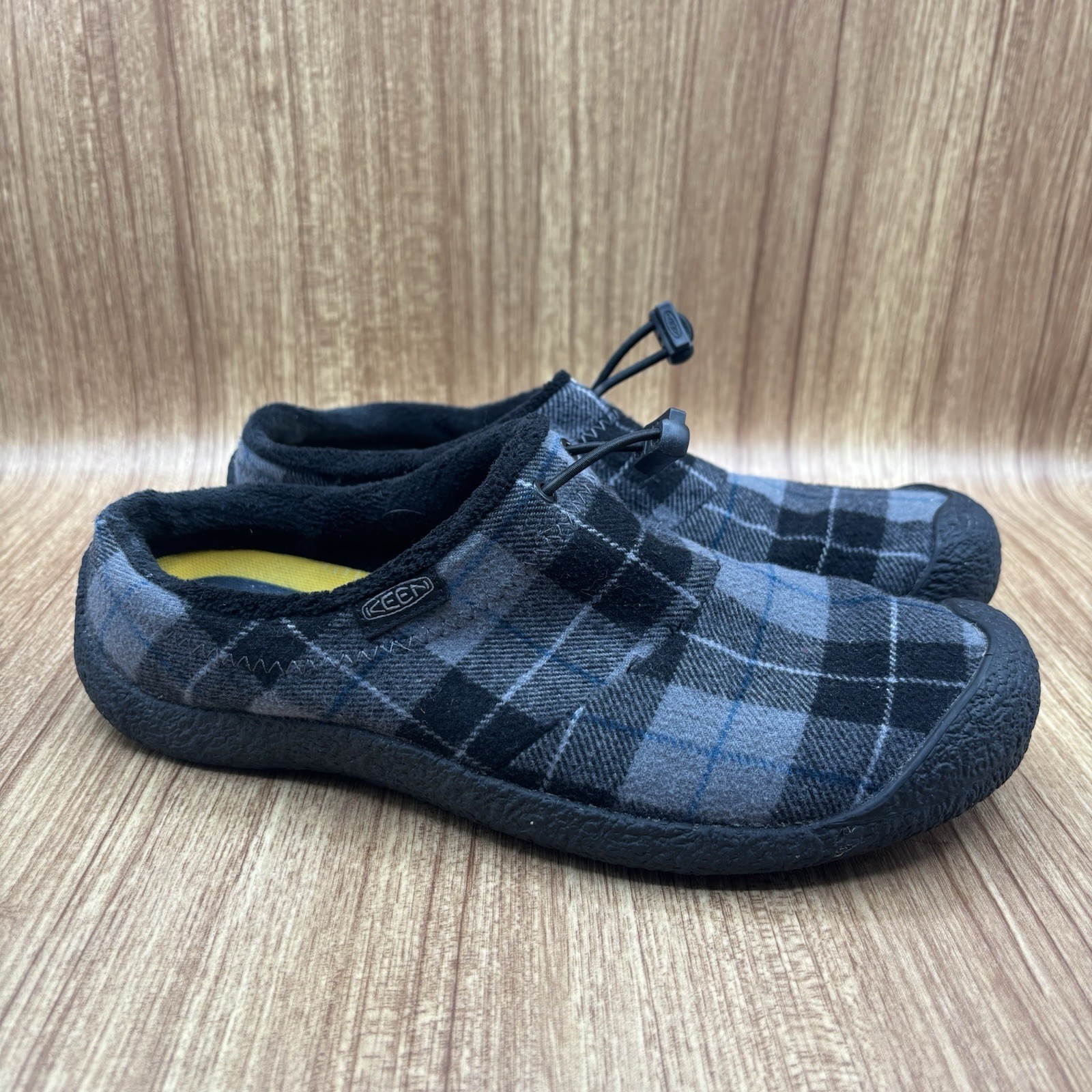 Mocassini donna Keen Howser III neri e grigi a quadri neri taglia 8 5