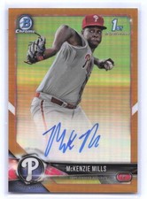2018 BOWMAN CHROME - GOLD REFRACTOR - PROSPECT - AUTOGRAPH - MCKENZIE MILLS /50