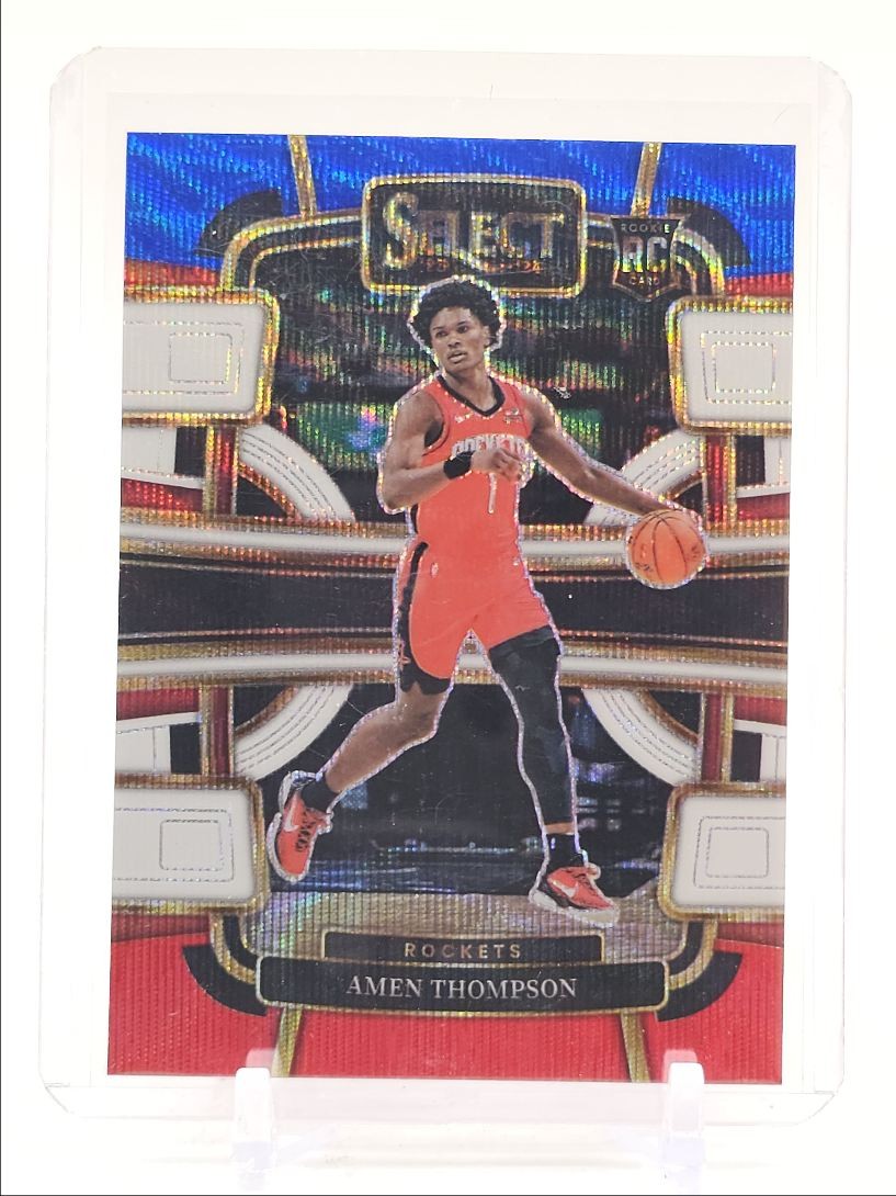 AMEN THOMPSON 2023-24 SELECT CONCOURSE ROOKIE TRI COLOR ROCKETS RC Q1339