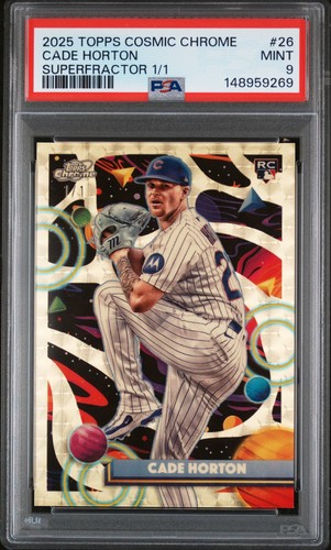 2025 TOPPS COSMIC CHROME SUPERFRACTOR 1/1 #26 CADE HORTON ROOKIE RC 1/1 PSA 9
