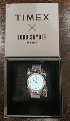 Timex x Todd Snyder Men s Marlin Mesh Watch  Aqua Blue TW2y84000