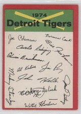 1974 O-Pee-Chee Team Checklists Detroit Tigers t3w