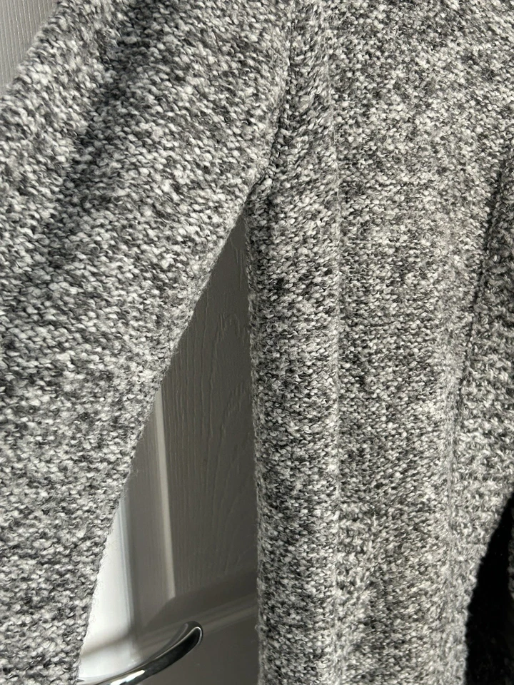 Grey Marl Wool Blend Cardigan with Asymmetrical Button Closure by Wallis size XL - Image 4 of 4