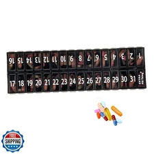 Once-a Day Monthly Pill Organizer Removable Lid for Easy Loading - Large Comp
