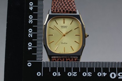 Vintage 1982 N MINT Seiko Dolce 5931-5420 Gold Tank Quartz Mens