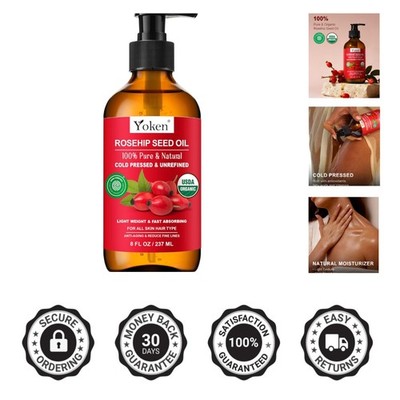 Lightweight Unscented 100% Pure Rosehip Seed Oil - 8 fl oz Beauty Essential