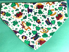 Over Collar Slide-On Pet Dog Cat Bandana ST PATRICK'S DAY SHAMROCKS LARGE
