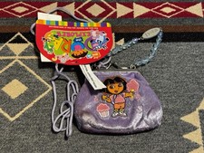 2004 Dora The Explorer Coin Change Purse Purple Snap Vintage