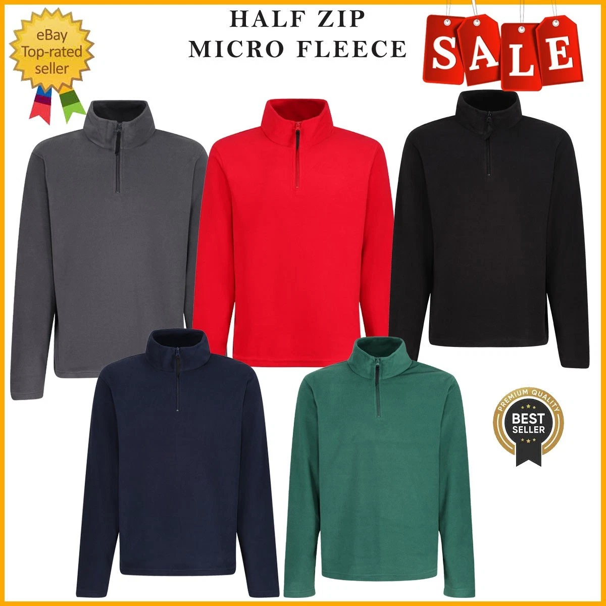 Regatta Mens Thompson Half Zip Micro Fleece Top Pullover