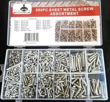 550pc GOLIATH INDUSTRIAL SMS550 SHEET METAL SCREW ASSORTMENT PHILLIPS ASSORTED