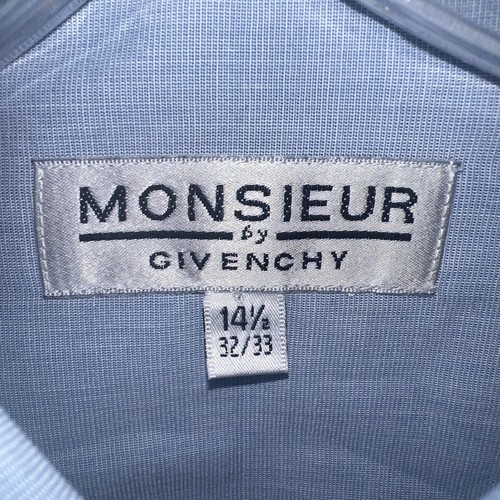 NWT Monsieur by Givenchy Shirt Men's Sz 14.5 32/33 Light Blue Dress Button Down - Picture 6 of 9
