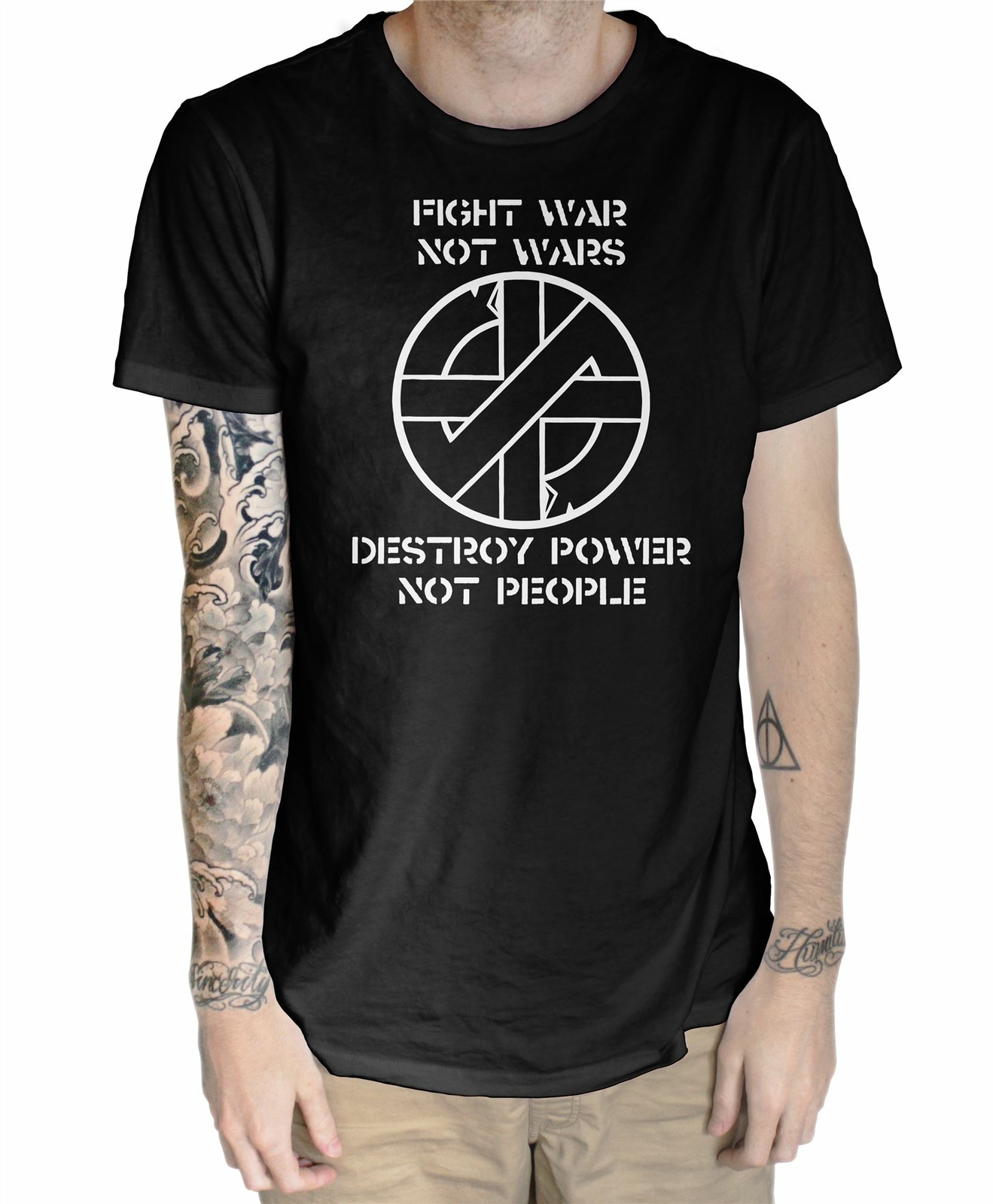 Crass Fight War Not War T Shirt - Punk Hardcore Anarchist Anarchy Symbol