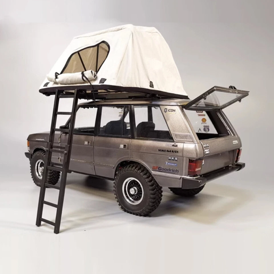 RC Car Simulation Roof Top Tent w/Ladder For 1/8 1/10 SCX10 TRX4 D90 Foldable - Image 4 of 4