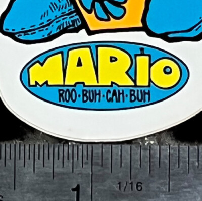 Vtg 1980's Alva Skateboard Sticker Mario ROO•BUH•CAH•BUH-not Santa