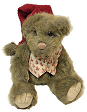 First  Main Plush Teddy Bear Edgar B Evergreen Christmas Red Hat and Vest 12"