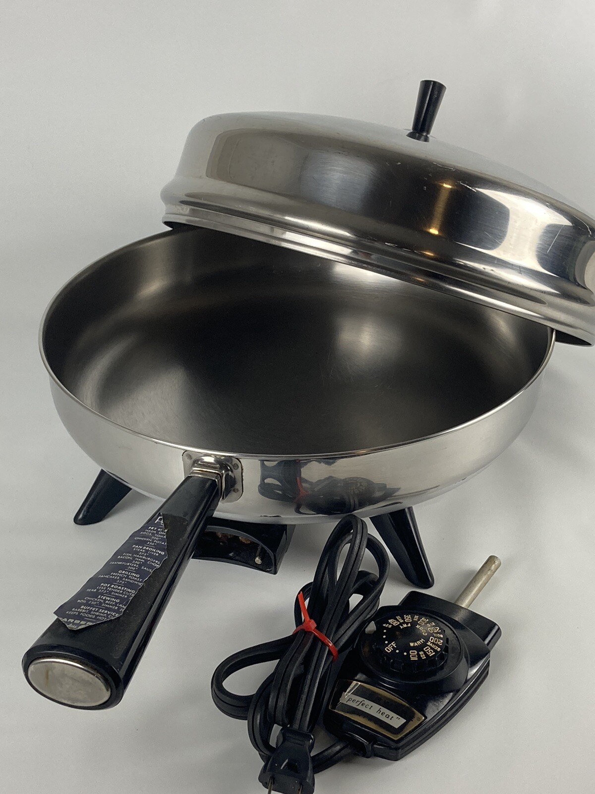 stainless steel electric fry pan with lid