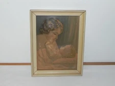 Vintage 3D/Raised Picture Mother and Child 9" x 7" GP 2552 Mabel Rollins Harris