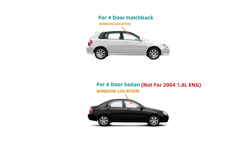 Passenger/Right Side Front Door Window Glass For 2005-2009 Kia Spectra/Spectra5 - Image 3 of 3