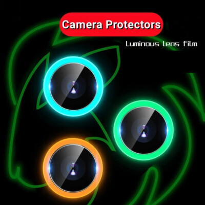 Glowing Metal Camera Lens Cover For iPhone 15 Pro Max 14 Pro 13 Pro 12 Pro 11
