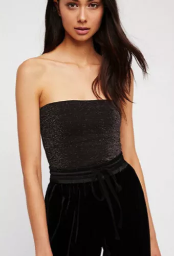 Black sparkly cheap tube top