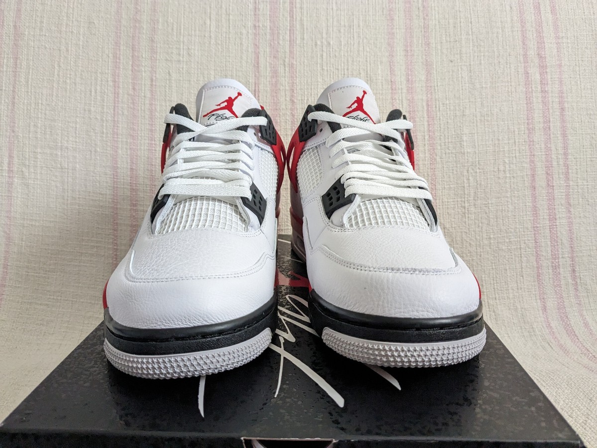 Air Jordan 4 Retro White Black Red Cement AJIV DH6927 161 Men's