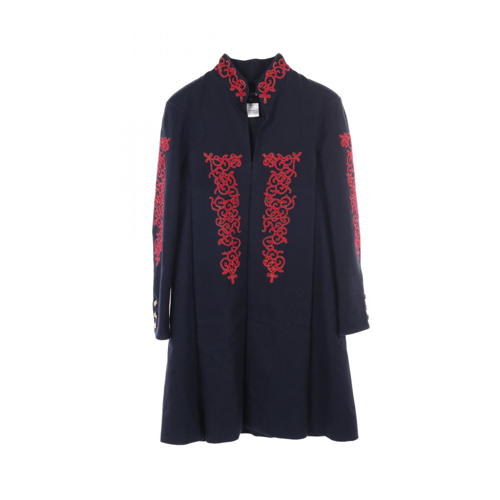 ALTRA CHANEL Altro cappotto #38 P51709V32623 lana cotone rosso navy usato