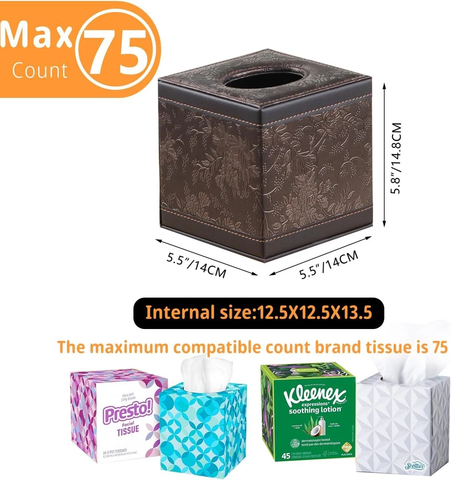 Cubierta de caja de pañuelos cuadrada, actualización 99% compatible tamaño grande, cubo caja de pañuelos Hol... Foto 3 de 3