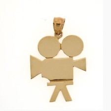 Videocamera Charm Pendant 14k Gold 2.7 Grams 